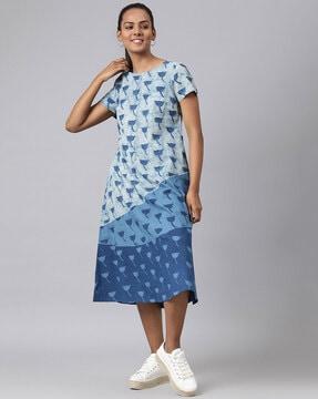 graphic print a-line dress