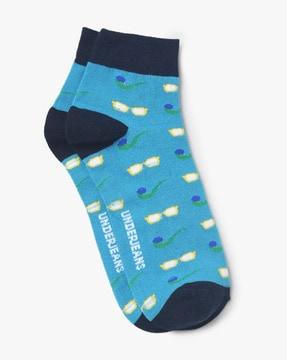 graphic print ankle-length socks