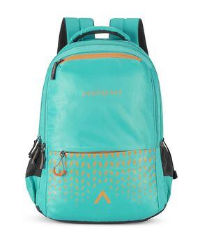 graphic print back pack with zip-closure