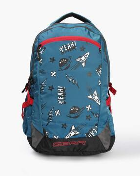 graphic print backpack with adjustable strap