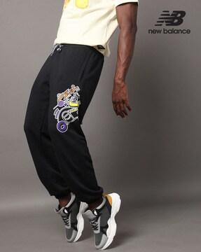 graphic print basketball joggers