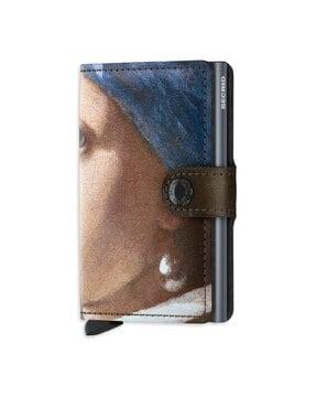 graphic print bi-fold wallet with stitched detail