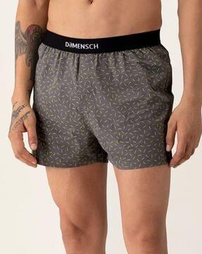 graphic print boxer with elasticated waist