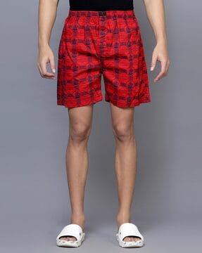 graphic print boxers with elasticated waist