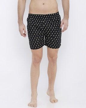 graphic print boxers with elasticated waistband