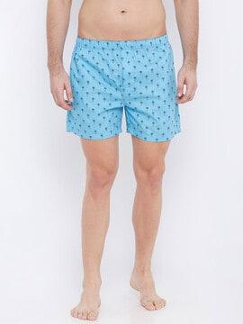 graphic print boxers with elasticated waistband