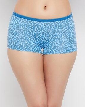 graphic print boyshort panties with elasticated waist