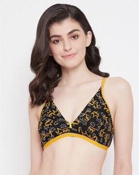 graphic print bra with adjustable straps