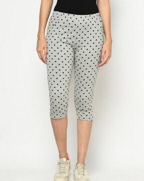 graphic print capris with insert pockets
