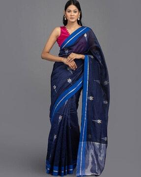 graphic print chanderi silk saree