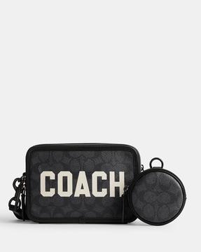 graphic print charter crossbody bag in signature canvas