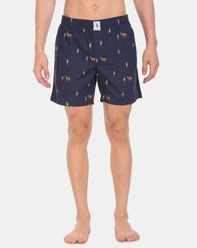 graphic print city shorts with elasticated waist