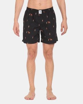 graphic print city shorts with elasticated waist