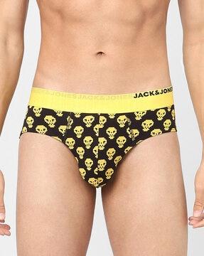 graphic print cotton briefs