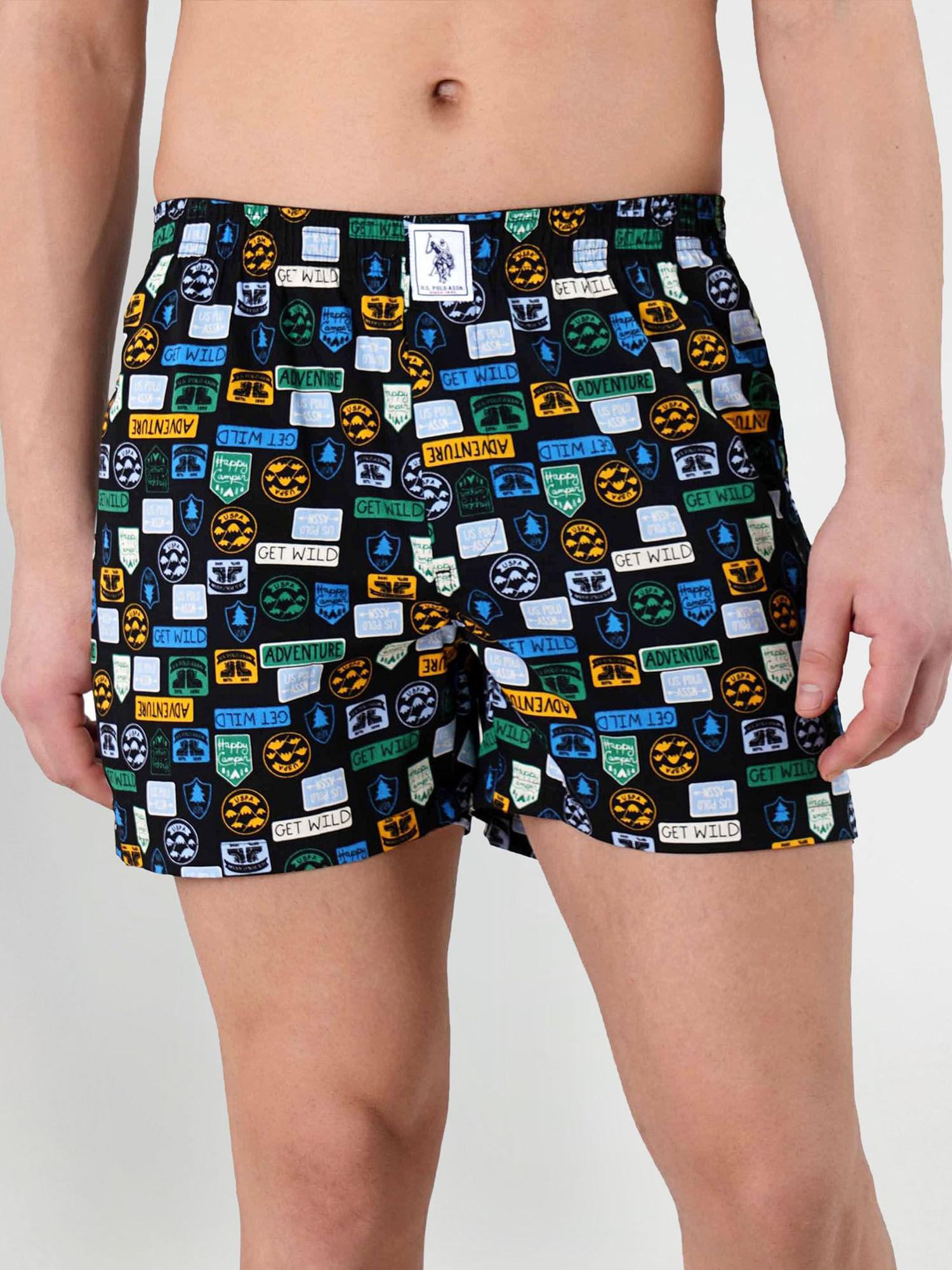 graphic print cotton i657 boxers black