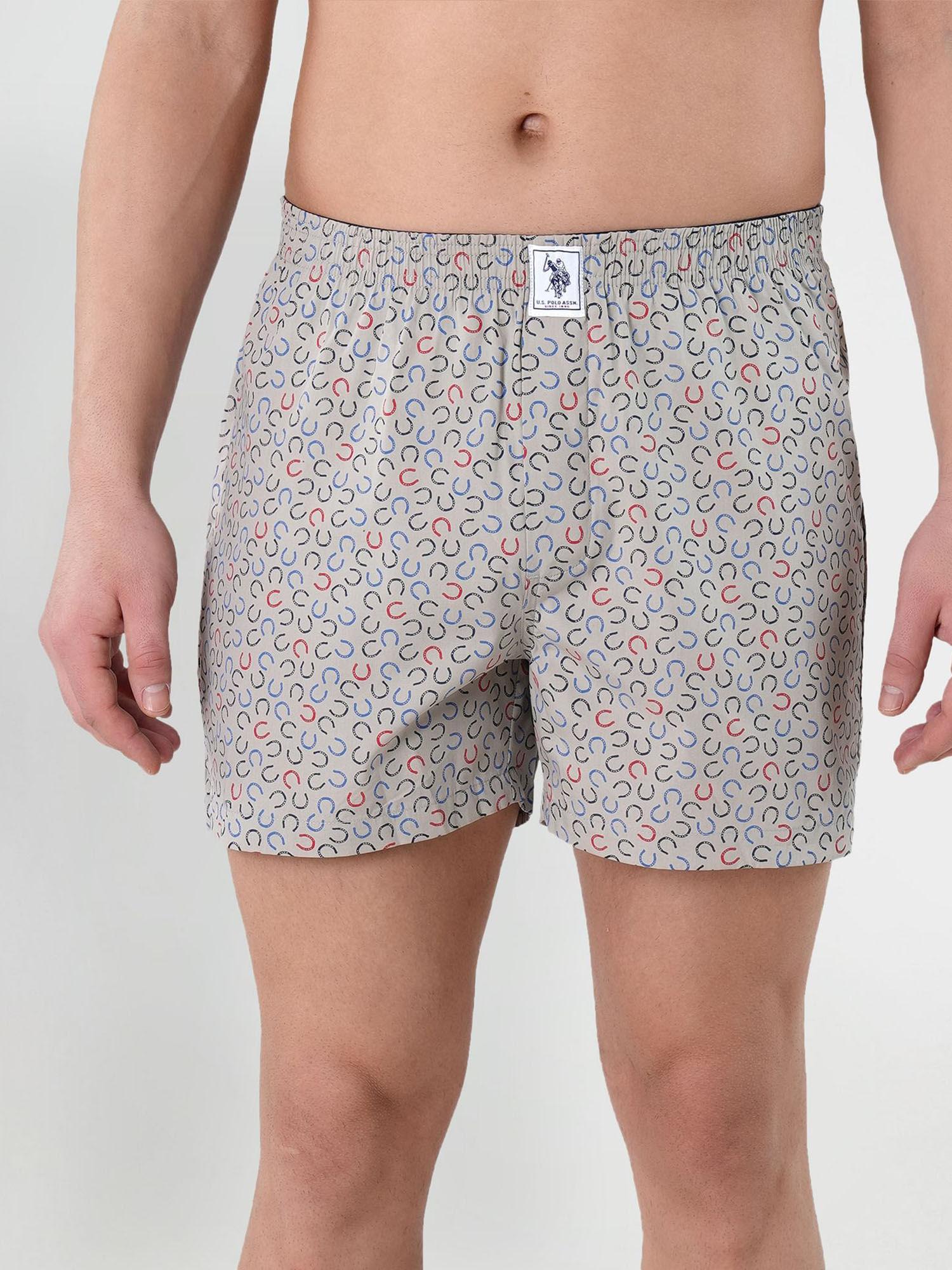 graphic print cotton i657 boxers grey