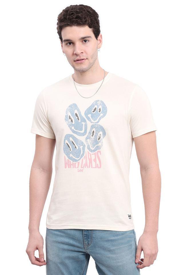 graphic print cotton round neck mens t-shirt