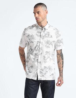 graphic print cotton shirt