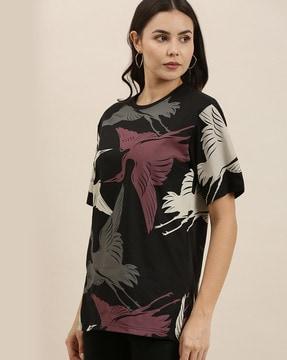 graphic print crew-neck oversized t-shirt