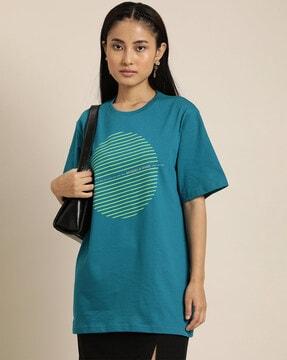 graphic print crew-neck oversized t-shirt