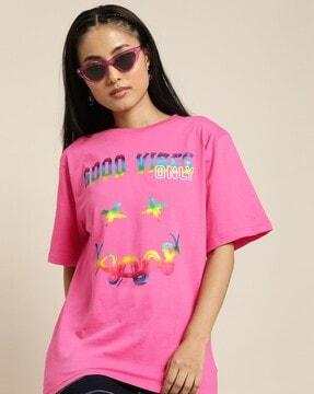 graphic print crew-neck oversized t-shirt