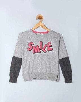 graphic print crew-neck pullover