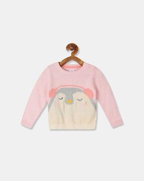 graphic print crew-neck sweater