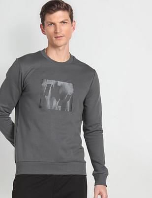 graphic print crew neck sweatshirt