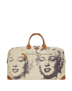 graphic print duffle bag