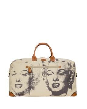 graphic print duffle bag