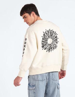 graphic print fleece sweatshirt