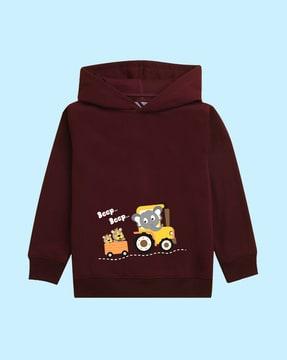graphic print full-sleeve hoodie
