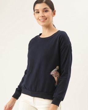 graphic print full sleeves sweatshirt