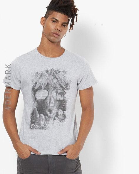 graphic print heathered crew-neck t-shirt