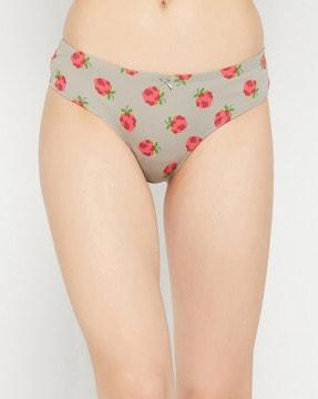 graphic print hipster panties with elasticated waist