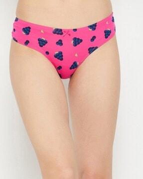 graphic print hipster panties with elasticated waist