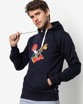 graphic print hooded sweatshirt 