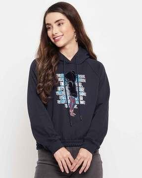 graphic print hooded sweatshirt