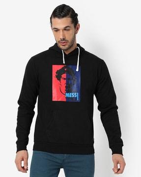 graphic print hoodie with kangaroo pockets