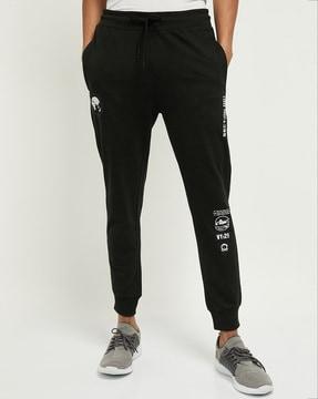 graphic print jogger pants with drawstring waist