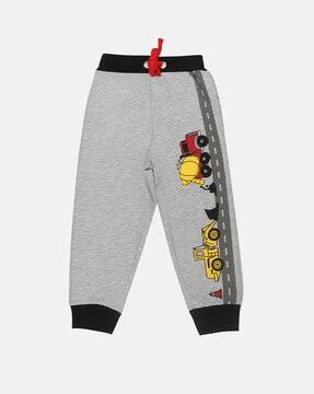 graphic print joggers with drawstring waist 
