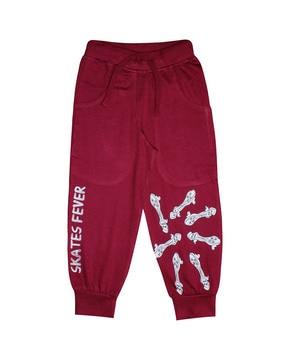 graphic print joggers with drawstring waist