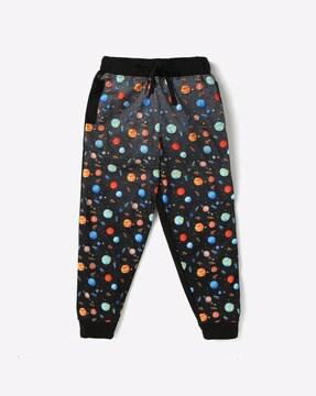 graphic print joggers with insert pockets