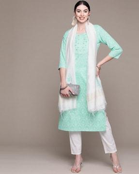 graphic print kurta set