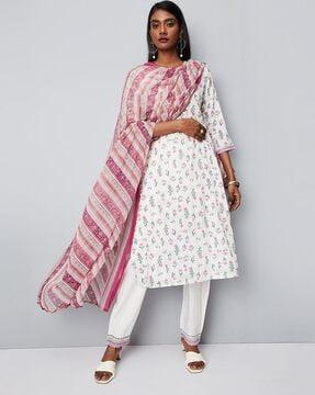 graphic print kurta set