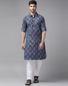 graphic print long kurta