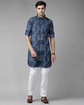 graphic print long kurta