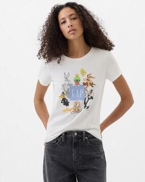 graphic print looney tunes round-neck t-shirt