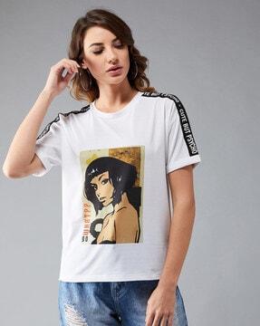 graphic print loose fit crew-neck t-shirt