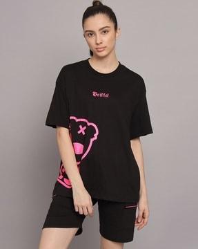 graphic print loose fit crew-neck t-shirt